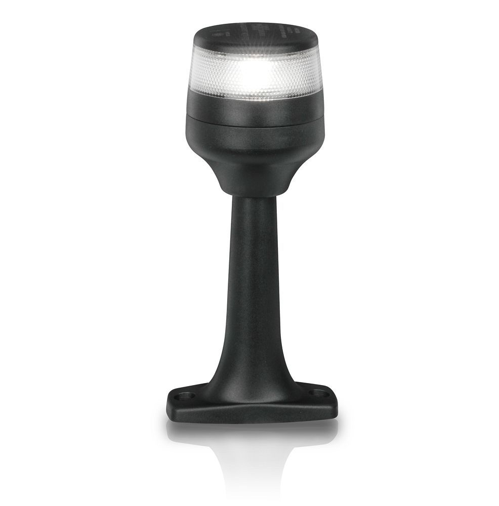 Ankerlicht Navigatielamp - Hella Marine NaviLED PRO - 360° - Vaste Paal 150 mm  - Zwarte Behuizing