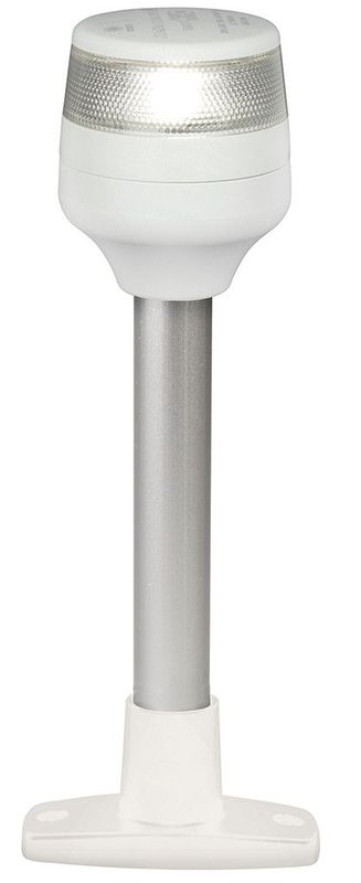 Ankerlicht Navigatielamp - Hella Marine NaviLED PRO - 360° - Vaste Paal 205 mm  - Witte Behuizing