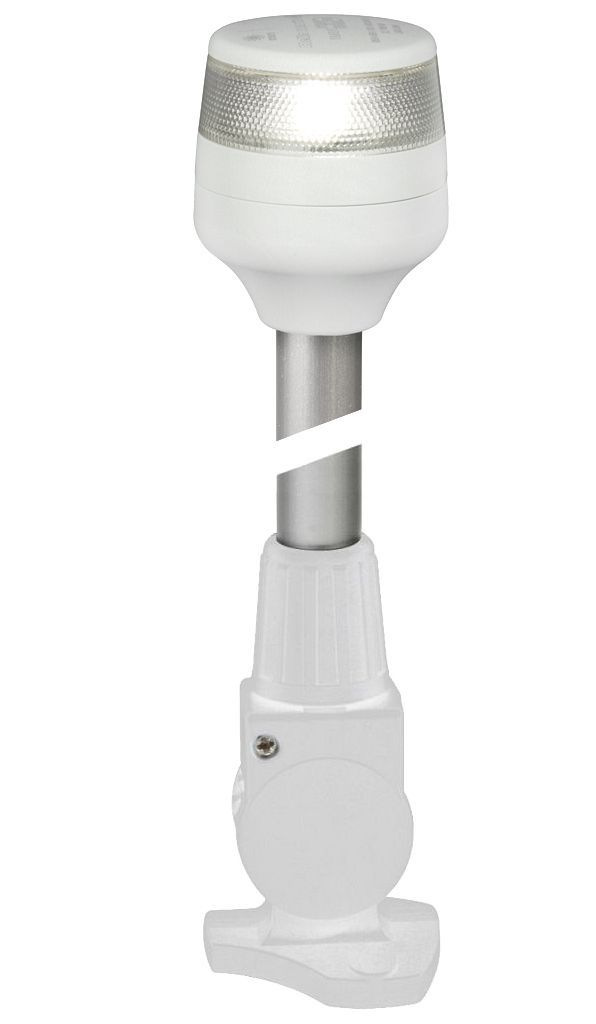 Ankerlicht Navigatielamp - Hella Marine NaviLED PRO - 360° - Inklapbare Paal 315 mm  - Witte Behuizing