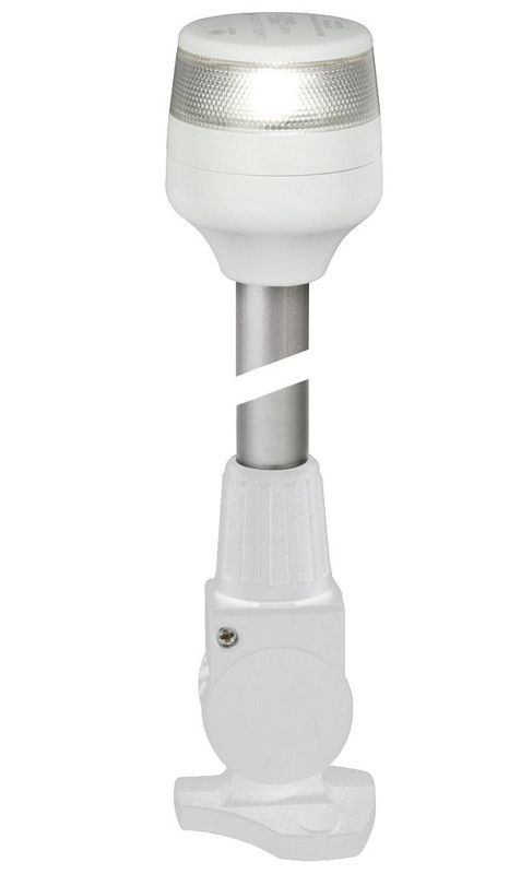 Ankerlicht Navigatielamp - Hella Marine NaviLED PRO - 360° - Inklapbare Paal 315 mm  - Witte Behuizing