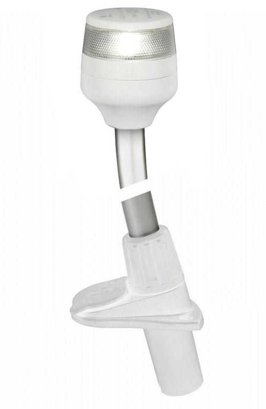 Ankerlicht Navigatielamp - Hella Marine NaviLED PRO - 360° - Plug-In Paal 1380 mm  - Witte Behuizing