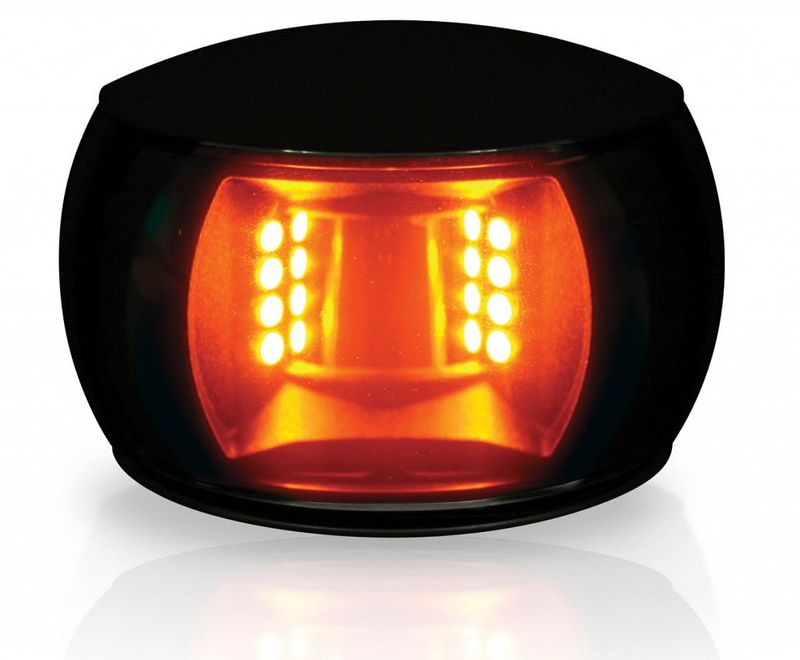Sleeplicht Navigatielamp - Hella Marine NaviLED - Zwarte Behuizing - Oranje Lens (120mm kabel)