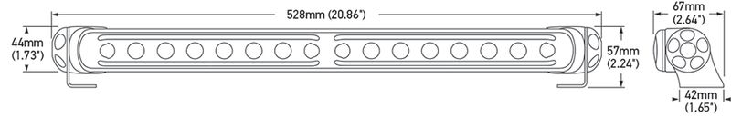 Led Bar - Hella Marine Sea Hawk 470 Ledbar - Zwarte behuizing - Blauw Standlicht
