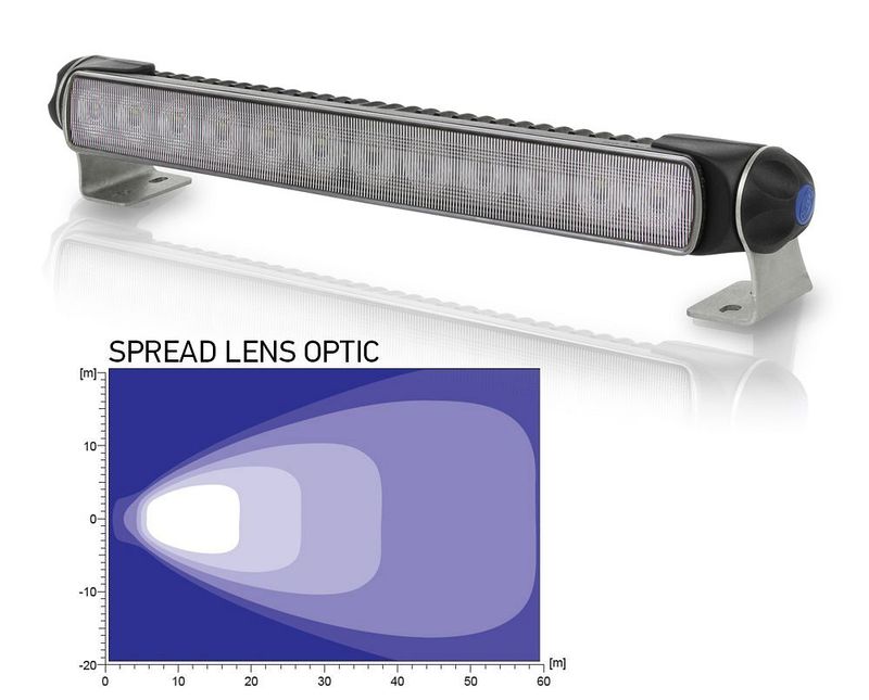 Led Bar - Hella Marine Sea Hawk 350 Ledbar - Zwarte Behuizing - Gespreid Licht