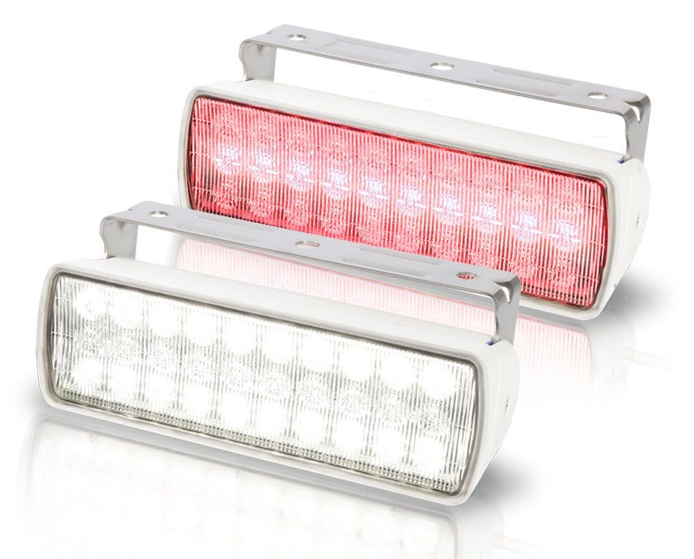 Werklamp - Hella Marine Sea Hawk XL LED - Wit/Rood Licht - Witte Behuizing
