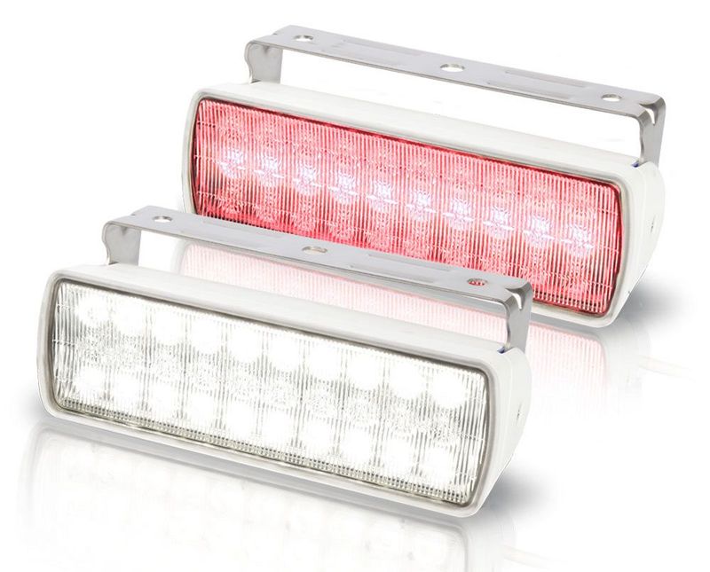 Werklamp - Hella Marine Sea Hawk XL LED - Wit/Rood Licht - Witte Behuizing
