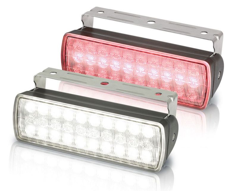 Werklamp - Hella Marine Sea Hawk XL LED - Wit/Rood Licht - Zwarte Behuizing