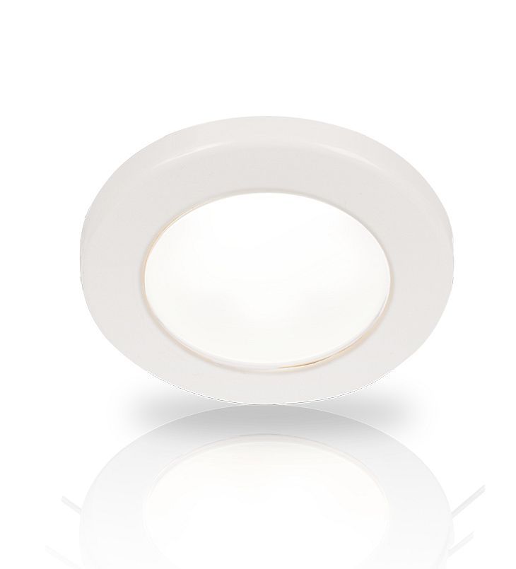 Ronde Inbouwspot Diameter 75 mm - Hella Marine EuroLED 12 Volt - Wit Licht - Witte Kunststof Behuizing - Schroefmontage Ronde Inbouwspot Diameter 75 mm - Hella Marine EuroLED 12 Volt - Wit Licht - Witte Kunststof Behuizing - Schroefmontage