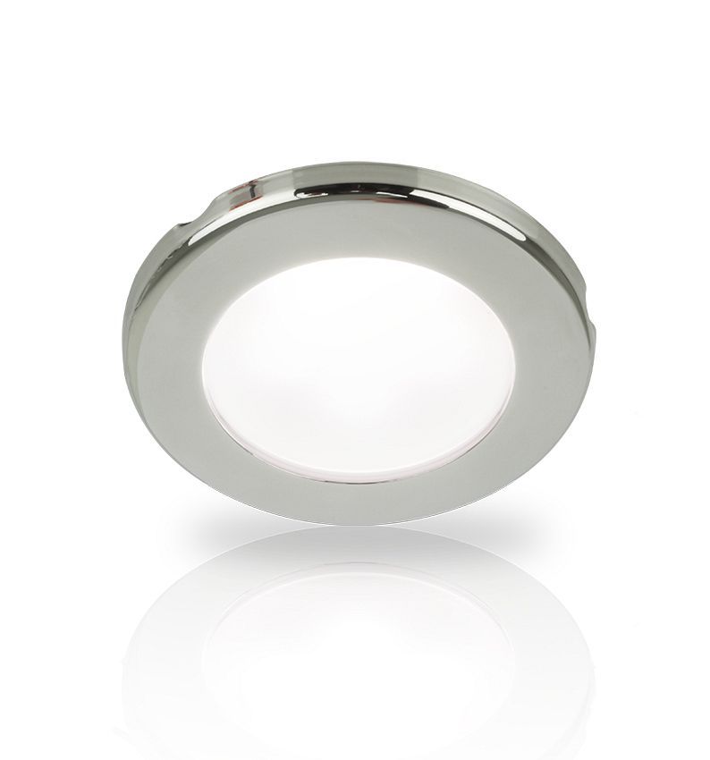 Ronde Inbouwspot Diameter 75 mm - Hella Marine EuroLED 12 Volt - Wit Licht - RVS Behuizing - Schroefmontage