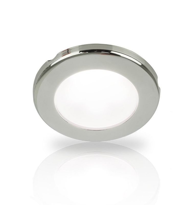 Ronde Inbouwspot Diameter 75 mm - Hella Marine EuroLED 12 Volt - Wit Licht - RVS Behuizing - Schroefmontage