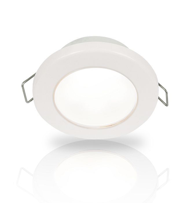 Ronde Inbouwspot Diameter 75 mm - Hella Marine EuroLED 12 Volt - Wit Licht - Witte Kunststof Behuizing - Veerclipmontage Ronde Inbouwspot Diameter 75 mm - Hella Marine EuroLED 12 Volt - Wit Licht - Witte Kunststof Behuizing - Veerclipmontage