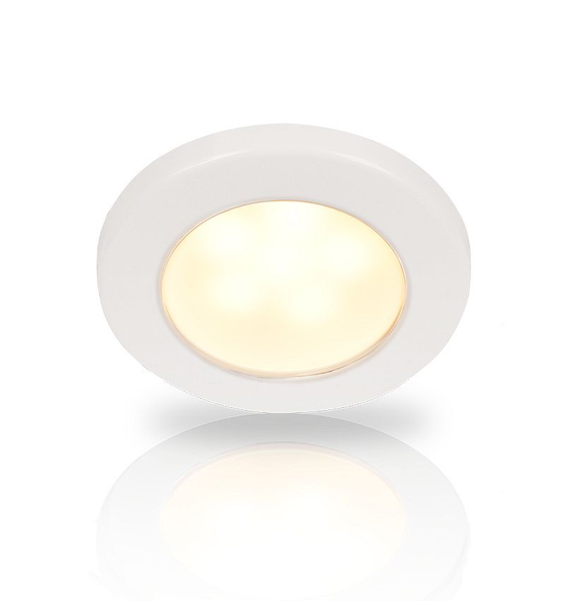Ronde Inbouwspot Diameter 75 mm - Hella Marine EuroLED 24 Volt - Warm Wit Licht - Witte Kunststof Behuizing - Schroefmontage Ronde Inbouwspot Diameter 75 mm - Hella Marine EuroLED 24 Volt - Warm Wit Licht - Witte Kunststof Behuizing - Schroefmontage