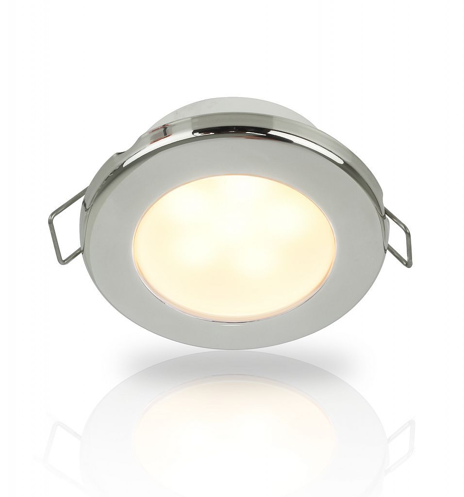 Ronde Inbouwspot Diameter 75 mm - Hella Marine EuroLED 24 Volt - Warm Wit Licht - RVS Behuizing - Veerclipmontage Ronde Inbouwspot Diameter 75 mm - Hella Marine EuroLED 24 Volt - Warm Wit Licht - RVS Behuizing - Veerclipmontage