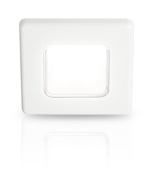Vierkante Inbouwspot Diameter 75 mm - Hella Marine EuroLED 24 Volt - Wit Licht - Witte Kunststof Behuizing - Schroefmontage