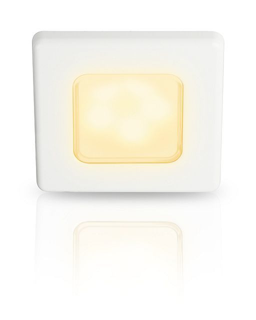 Vierkante Inbouwspot Diameter 75 mm - Hella Marine EuroLED 24 Volt - Warm Wit Licht - Witte Kunststof Behuizing - Schroefmontage