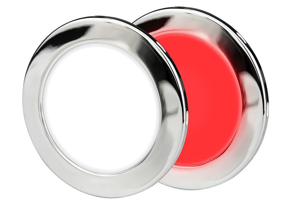 Ronde Inbouwspot Diameter 95 mm - Hella Marine EuroLED 9-33 Volt - Wit Rood Licht - RVS Behuizing - Schroefmontage Ronde Inbouwspot Diameter 95 mm - Hella Marine EuroLED 9-33 Volt - Wit Rood Licht - RVS Behuizing - Schroefmontage