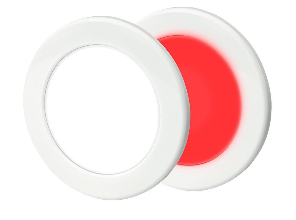 Ronde Inbouwspot Diameter 95 mm - Hella Marine EuroLED 9-33 Volt - Wit Rood Licht - Witte Kunststof Behuizing - Schroefmontage