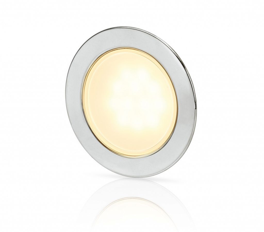 Ronde Inbouwspot Diameter 95 mm - Hella Marine EuroLED 9-33 Volt - Warm Wit Licht - RVS Behuizing - Veerclipmontage