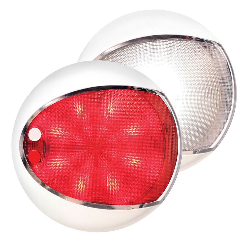 Ronde Wandlamp - Hella Marine EuroLED 130 Touch - Witte Behuizing - Wit Rood Licht