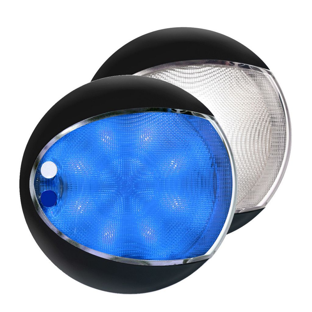 Ronde Wandlamp - Hella Marine EuroLED 130 Touch - Zwarte Behuizing - Wit Blauw Licht Ronde Wandlamp - Hella Marine EuroLED 130 Touch - Zwarte Behuizing - Wit Blauw Licht