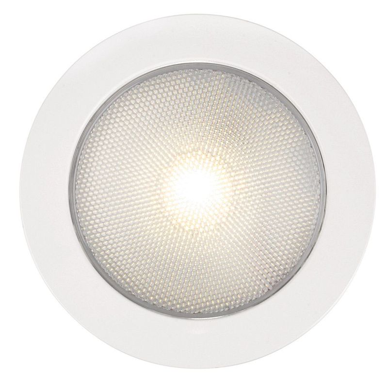 Ronde Inbouwspot Diameter 150 mm - Hella Marine EuroLED 9-33 Volt - Warm Wit Licht - Witte Kunststof Behuizing
