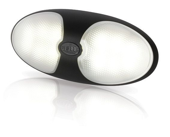 Ovale Wandlamp - Hella Marine DuraLED 12 LED - Zwarte Behuizing - Wit Licht