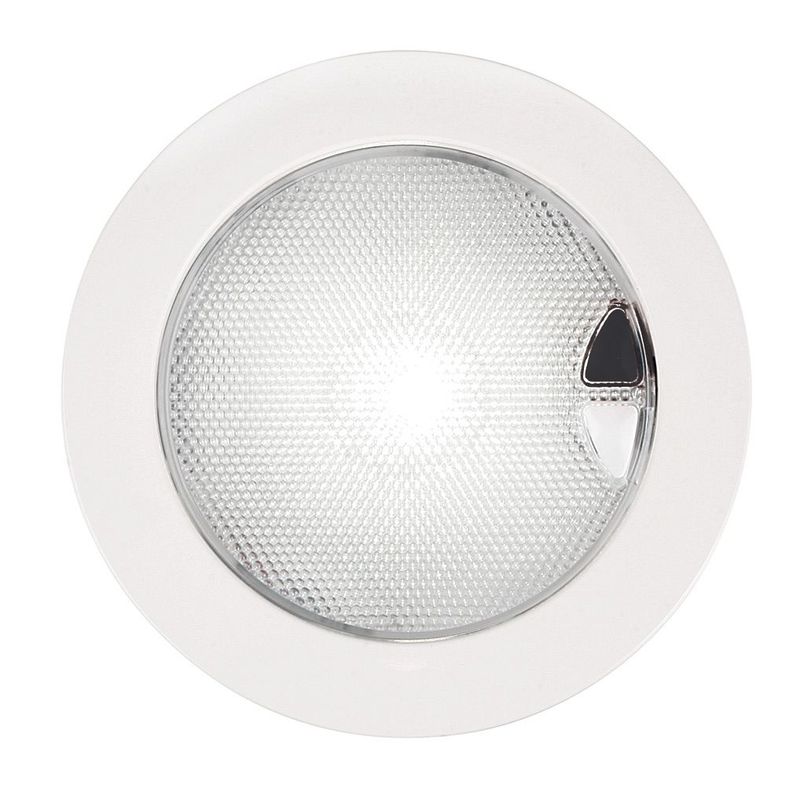 Ronde Inbouwspot Diameter 150 mm - Hella Marine Touch EuroLED 9-33 Volt - Wit Licht - Witte Kunststof Behuizing