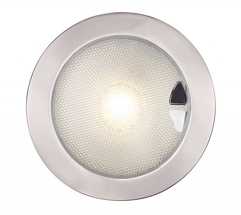 Ronde Inbouwspot Diameter 150 mm - Hella Marine Touch EuroLED 9-33 Volt - Warm Wit Licht - RVS Behuizing