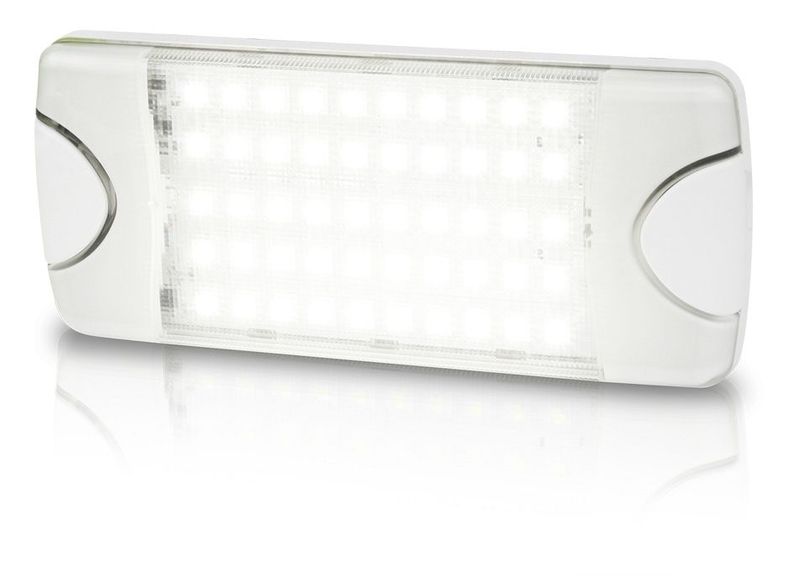 Rechthoekige Wandlamp - Hella Marine DuraLED 50 LED - Witte Behuizing - Wit Extra Gespreid Licht