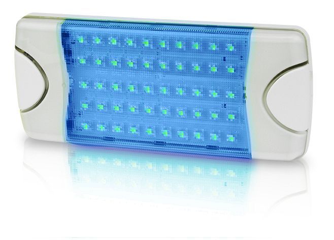 Rechthoekige Wandlamp - Hella Marine DuraLED 50LED - Witte Behuizing - Blauw Licht