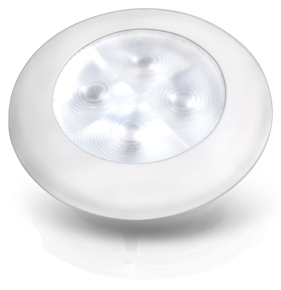 Ronde Sfeerlamp - Hella Marine - 12 Volt - Wit Licht - Witte Kunststof Behuizing Ronde Sfeerlamp - Hella Marine - 12 Volt - Wit Licht - Witte Kunststof Behuizing
