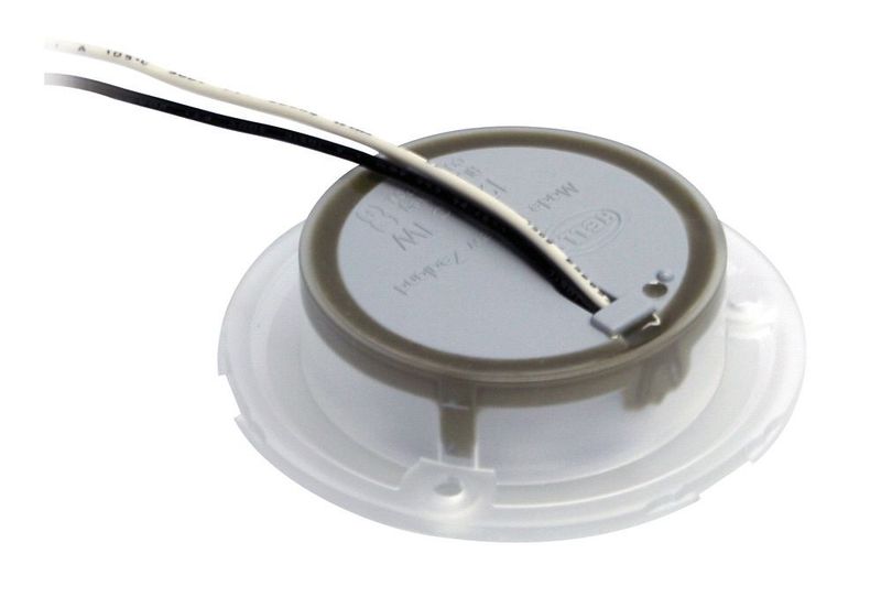 Hella Marine Round Courtesy lamp 24V DC - White Light - White plastic rim