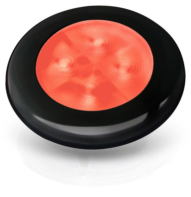 Ronde Sfeerlamp - Hella Marine - 24 Volt - Rood Licht - Zwarte Kunststof Behuizing Ronde Sfeerlamp - Hella Marine - 24 Volt - Rood Licht - Zwarte Kunststof Behuizing