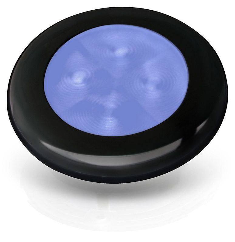 Ronde Sfeerlamp - Hella Marine - 12 Volt - Blauw Licht - Zwarte Kunststof Behuizing Ronde Sfeerlamp - Hella Marine - 12 Volt - Blauw Licht - Zwarte Kunststof Behuizing
