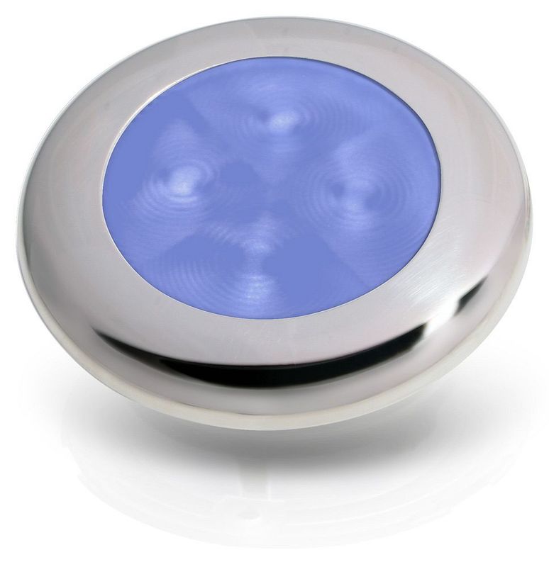 Ronde Sfeerlamp - Hella Marine - 12 Volt - Blauw Licht - RVS Behuizing Ronde Sfeerlamp - Hella Marine - 12 Volt - Blauw Licht - RVS Behuizing
