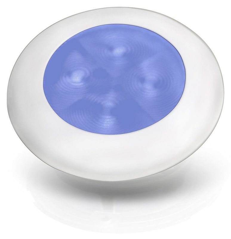 Ronde Sfeerlamp - Hella Marine - 12 Volt - Blauw Licht - Witte Kunststof Behuizing Ronde Sfeerlamp - Hella Marine - 12 Volt - Blauw Licht - Witte Kunststof Behuizing