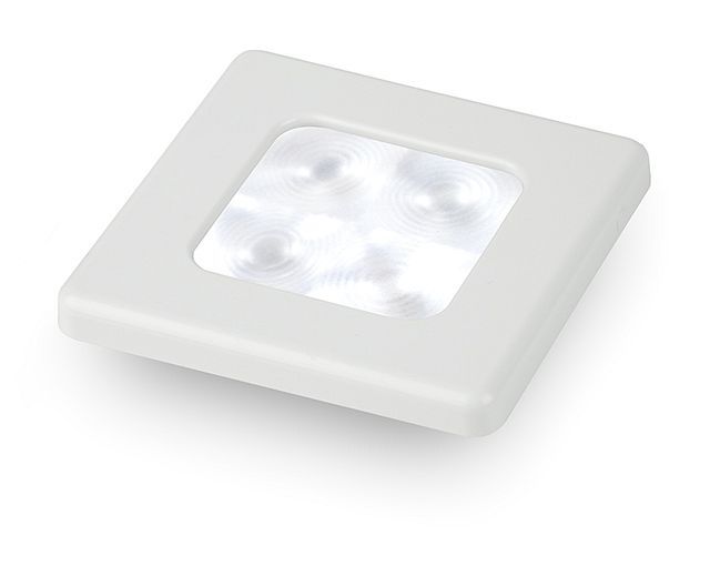 Vierkante Sfeerlamp - Hella Marine - 24 Volt - Wit Licht - Witte Kunststof Behuizing