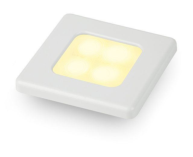 Vierkante Sfeerlamp - Hella Marine - 12 Volt - Warm Wit Licht - Witte Kunststof Behuizing Vierkante Sfeerlamp - Hella Marine - 12 Volt - Warm Wit Licht - Witte Kunststof Behuizing