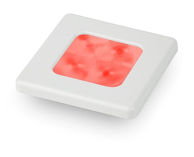 Vierkante Sfeerlamp - Hella Marine - 24 Volt - Rood Licht - Witte Kunststof Behuizing