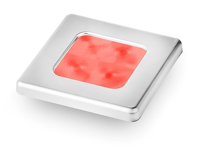 Vierkante Sfeerlamp - Hella Marine - 24 Volt - Rood Licht - RVS Behuizing