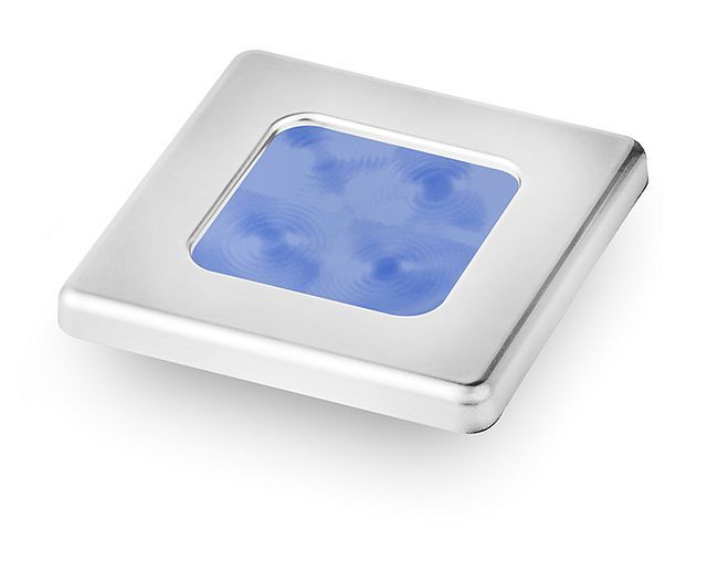 Vierkante Sfeerlamp - Hella Marine - 24 Volt - Blauw Licht - RVS Behuizing Vierkante Sfeerlamp - Hella Marine - 24 Volt - Blauw Licht - RVS Behuizing