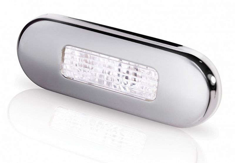 Compacte Sfeerlamp Inbouw - Hella Marine - Wit Licht - RVS Gepolijste Rand