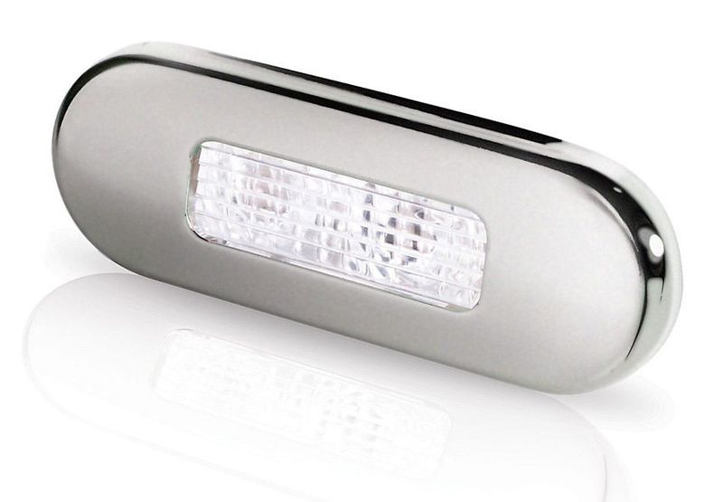 Compacte Sfeerlamp Inbouw - Hella Marine - Wit Licht - RVS Satijn Rand