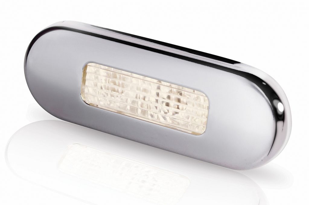 Compacte Sfeerlamp Inbouw - Hella Marine - Warm Wit Licht - RVS Satijn Rand