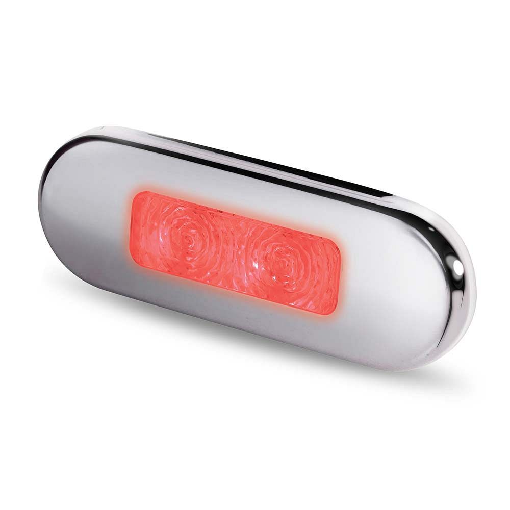 Compacte Sfeerlamp Opbouw- Hella Marine - Rood Licht - RVS Gepolijste Rand