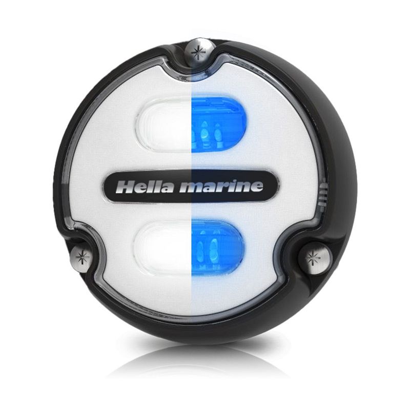 Onderwaterlamp - Hella Marine APELO A1 - Wit/Blauw - Witte Lens - Kunststof Behuizing