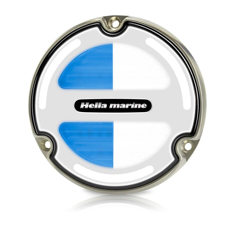 Onderwaterlamp - Hella Marine APELO A3 - Wit/Blauw - Witte Lens - Bronzen Behuizing