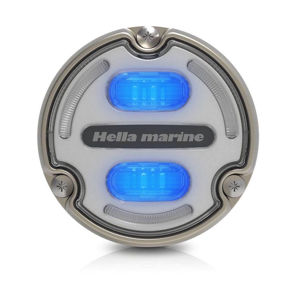 Onderwaterlamp - Hella Marine APELO A2 - Wit/Blauw - Witte Lens - Bronzen Behuizing