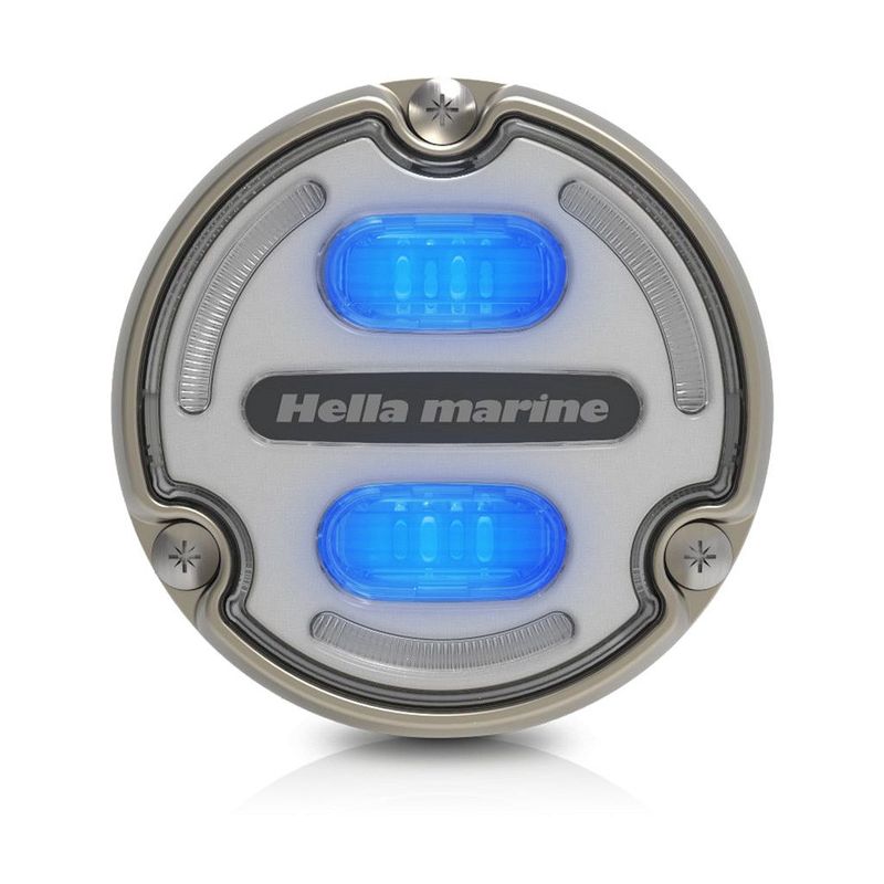 Onderwaterlamp - Hella Marine APELO A2 - Wit/Blauw - Witte Lens - Bronzen Behuizing