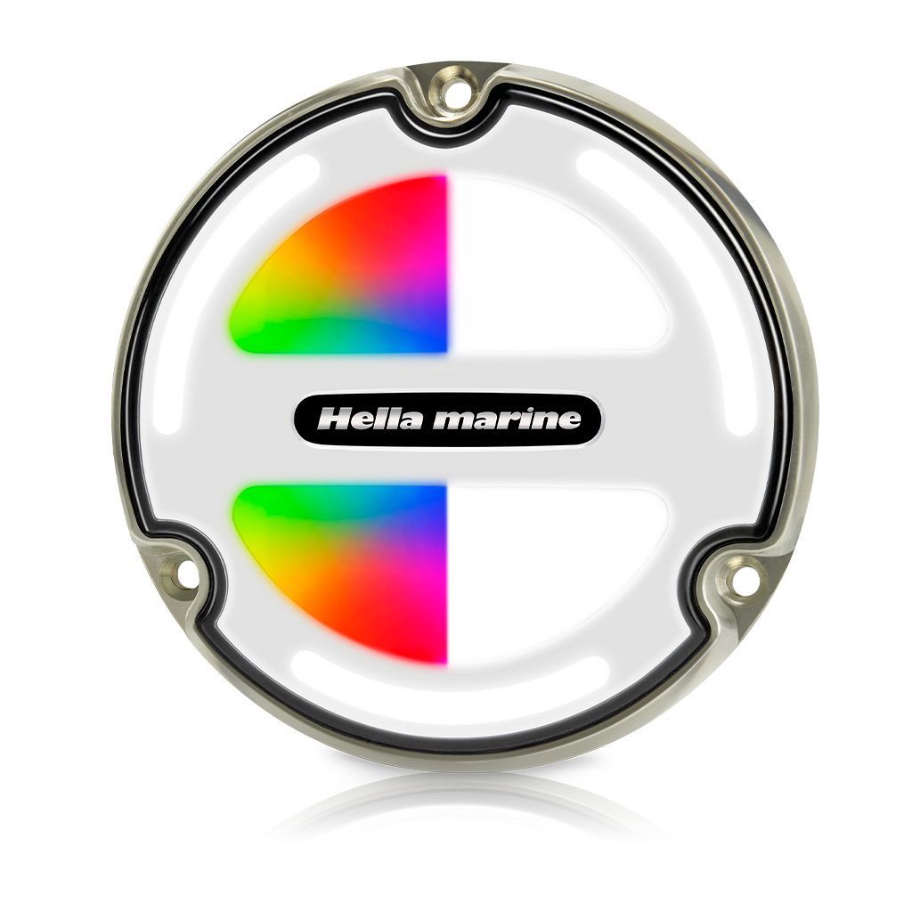 Onderwaterlamp - Hella Marine APELO A3 - RGB - Witte Lens - Bronzen Behuizing
